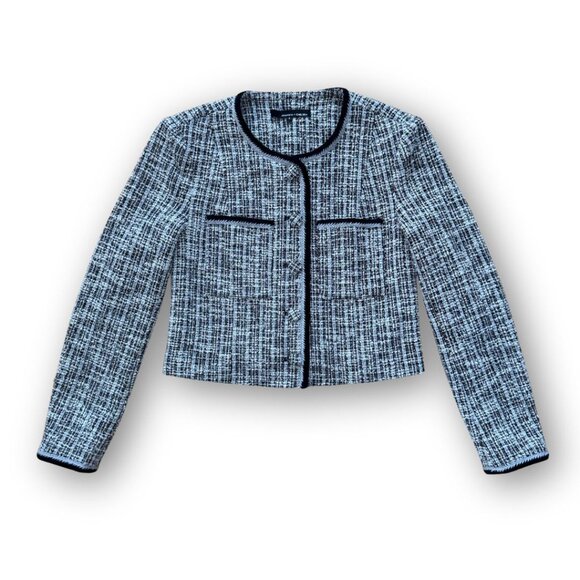 NWOT Amanda & Chelsea Black and White Tweed Jacket Size Small - Picture 1 of 6